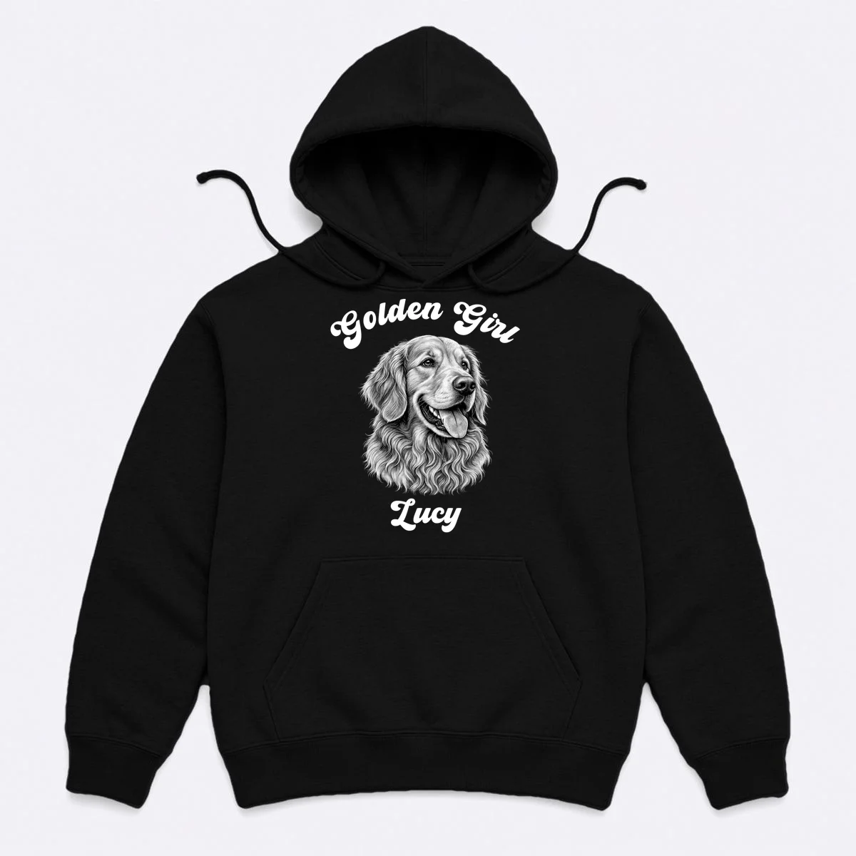 Golden Retriever Golden Boy Golden Girl Personalized Pet Name Hoodie - Front