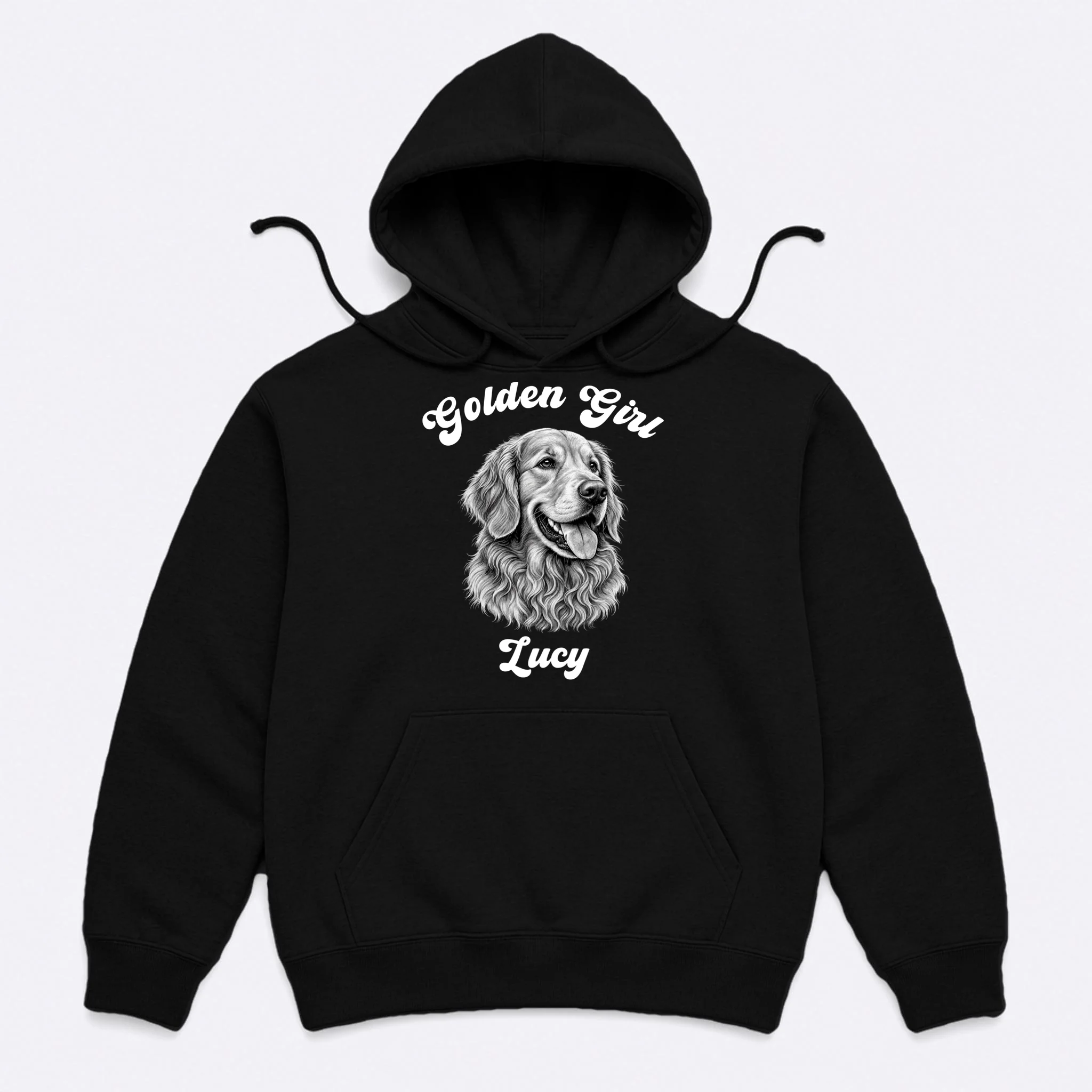 Golden Retriever Golden Boy Golden Girl Personalized Pet Name Men's Hoodie - Front