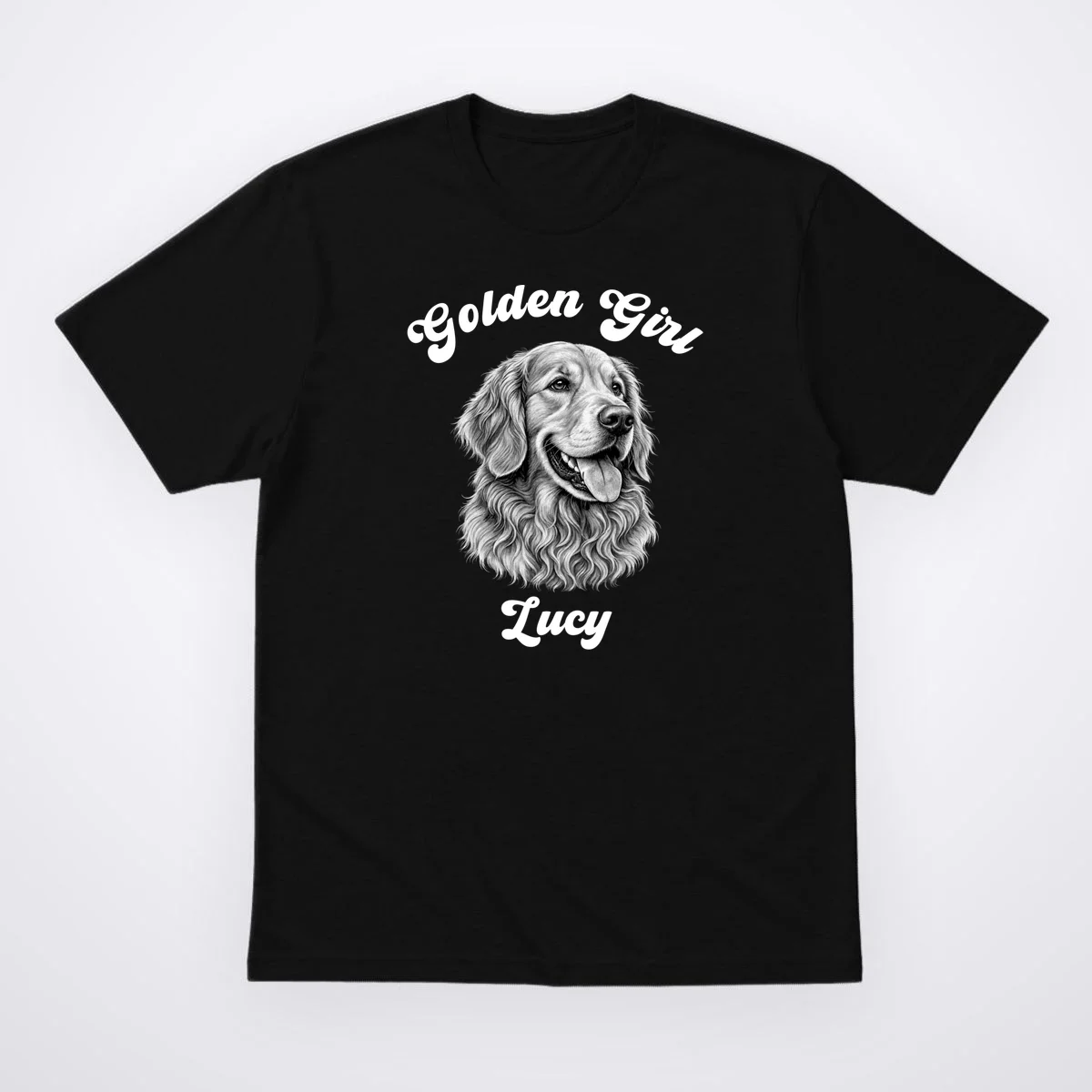Golden Retriever Golden Boy Golden Girl Personalized Pet Name T-Shirt - Front