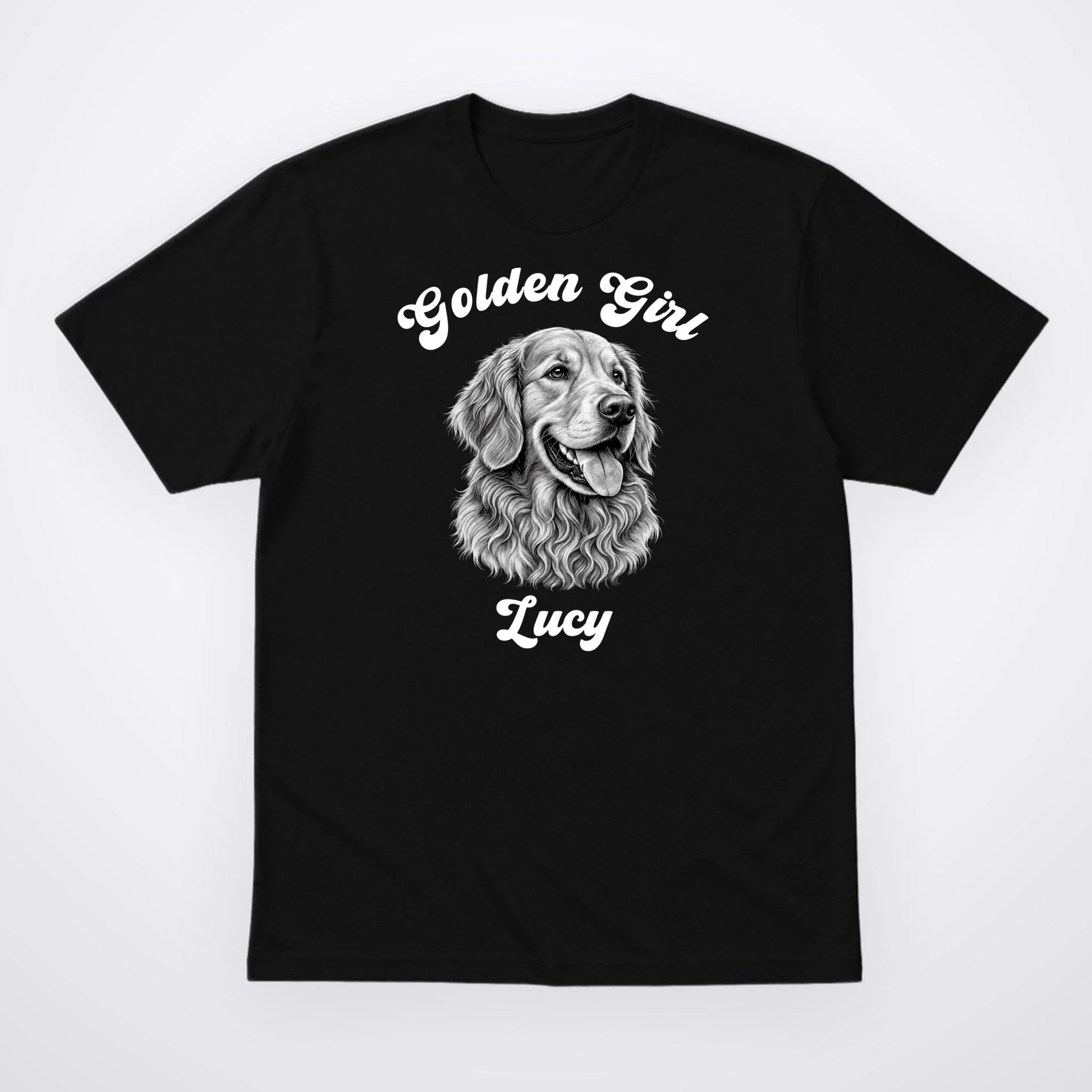 Golden Retriever Golden Boy Golden Girl Personalized Pet Name Men's T-Shirt - Front