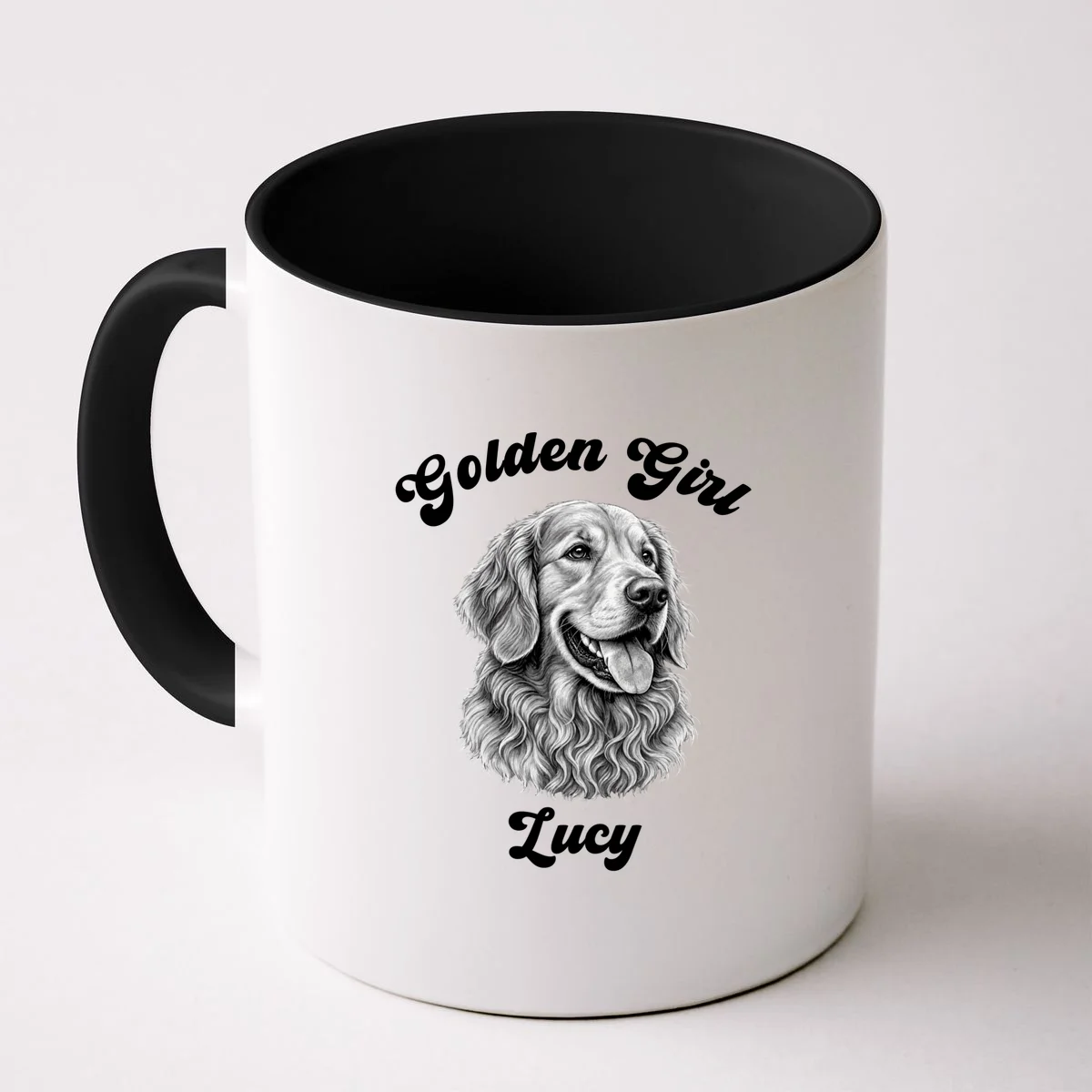 Golden Retriever Golden Boy Golden Girl Personalized Pet Name Coffee Mug - Front