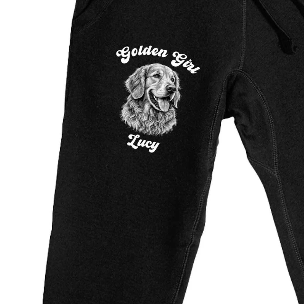 Golden Retriever Golden Boy Golden Girl Personalized Pet Name Men's Sweatpants - Front - Close-up