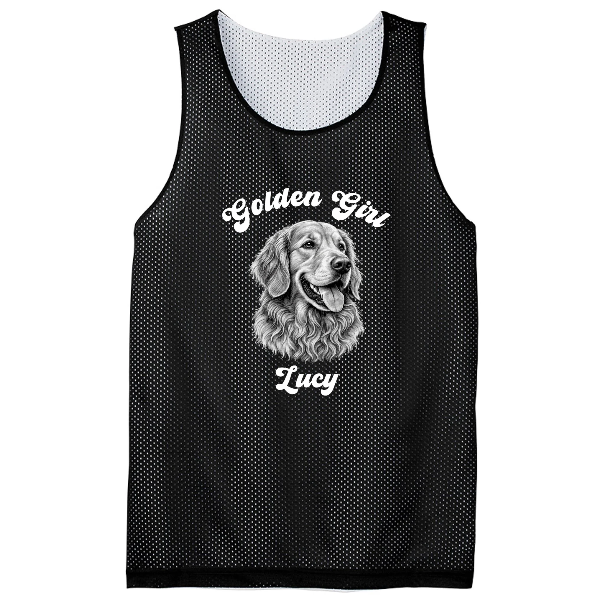 Golden Retriever Golden Boy Golden Girl Personalized Pet Name Men's Basketball Jersey - Front