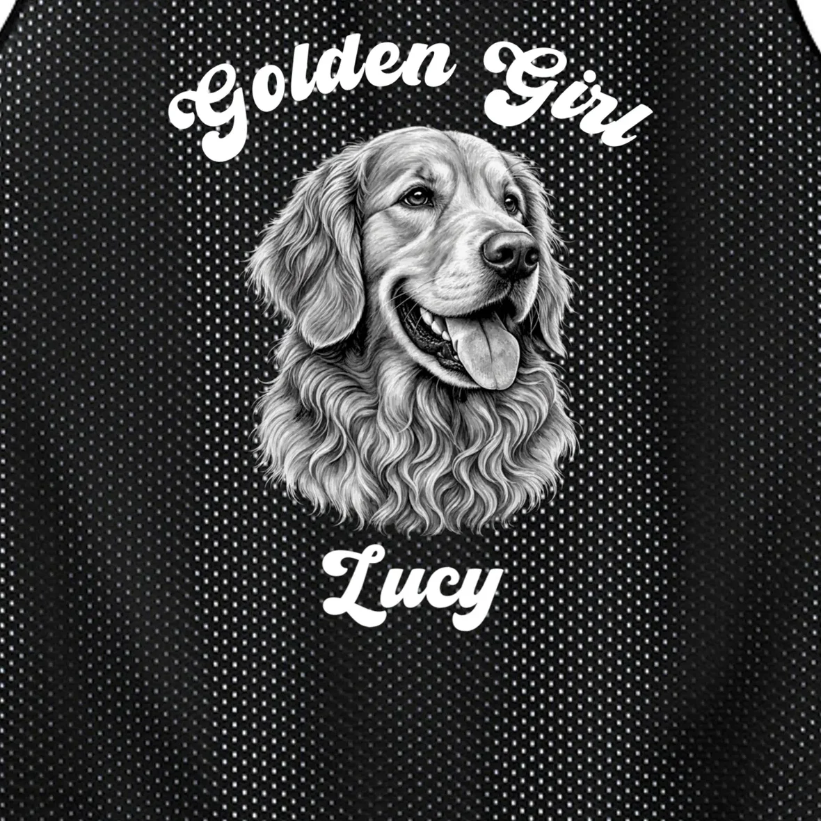 Golden Retriever Golden Boy Golden Girl Personalized Pet Name Men's Basketball Jersey - Front - Close-up