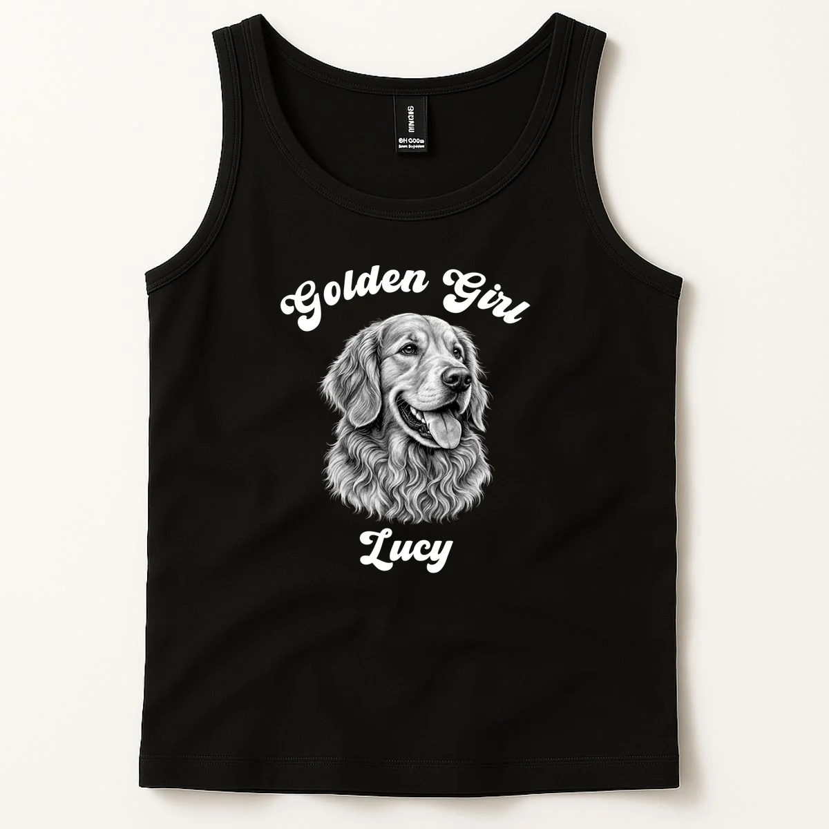 Golden Retriever Golden Boy Golden Girl Personalized Pet Name Tank Top - Front 1