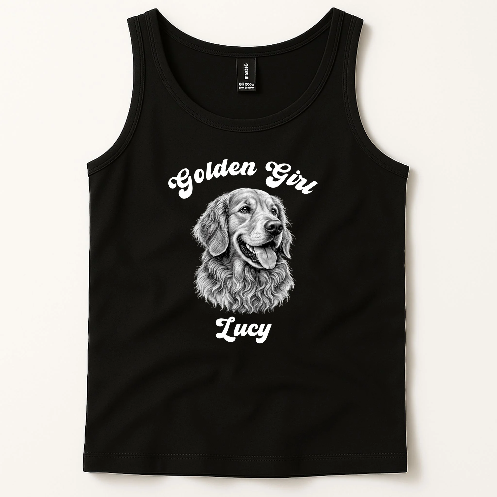 Golden Retriever Golden Boy Golden Girl Personalized Pet Name Men's Tank Top - Front 1