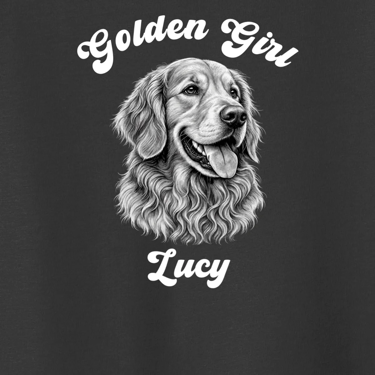 Golden Retriever Golden Boy Golden Girl Personalized Pet Name Toddler T-Shirt - Front - Close-up