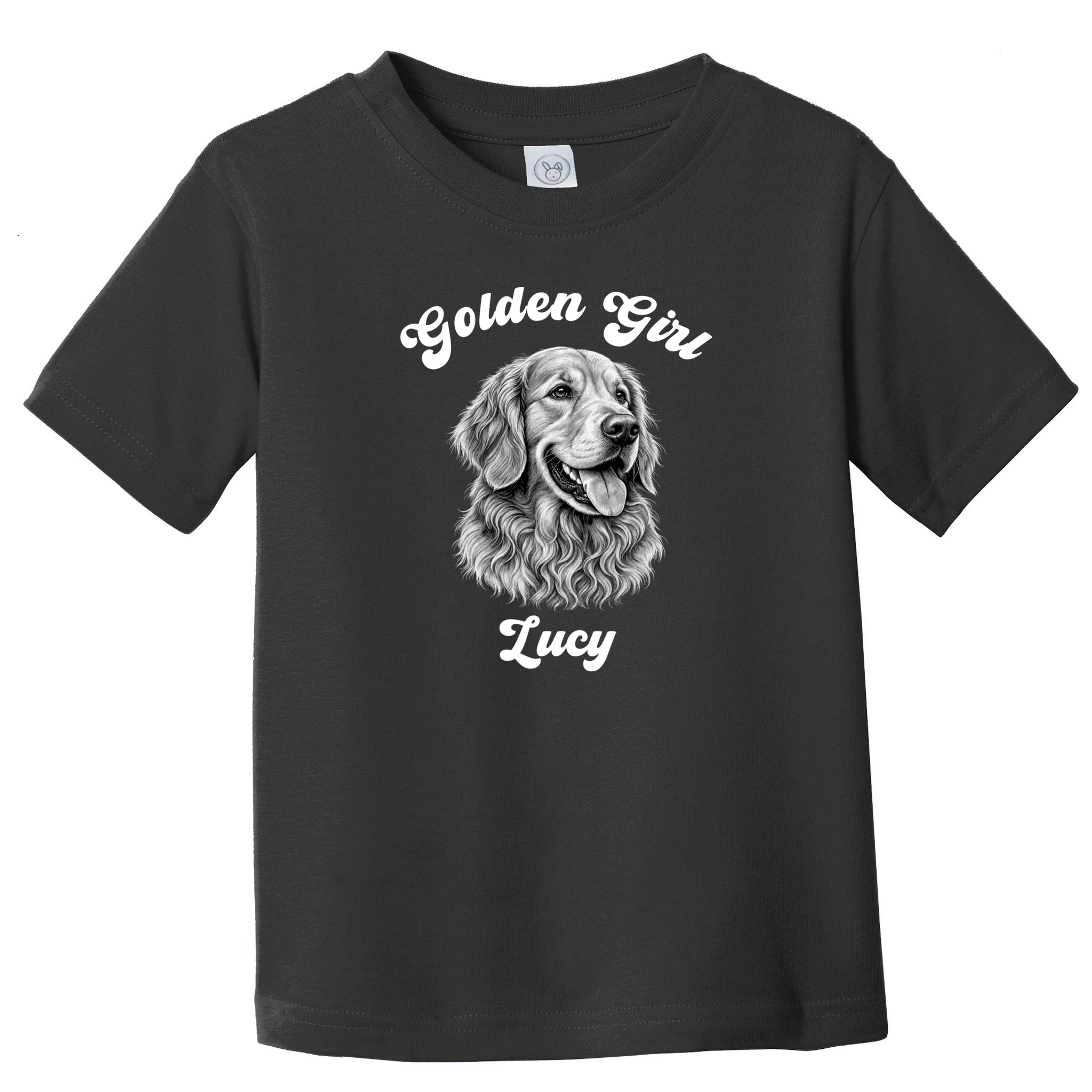 Golden Retriever Golden Boy Golden Girl Personalized Pet Name Toddler T-Shirt - Front