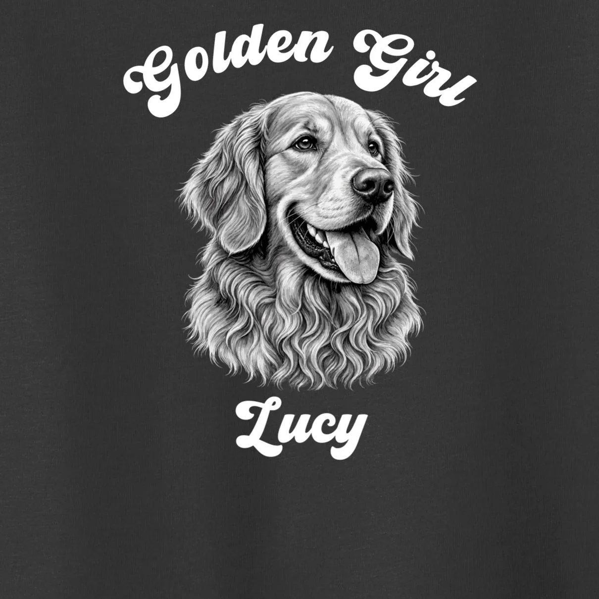 Golden Retriever Golden Boy Golden Girl Personalized Pet Name Toddler T-Shirt - Front - Close-up