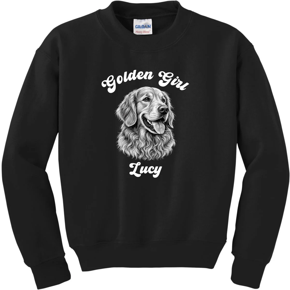 Golden Retriever Golden Boy Golden Girl Personalized Pet Name Kids Sweatshirt - Front