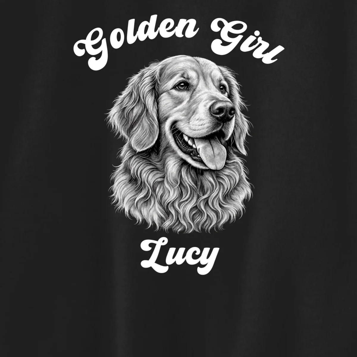 Golden Retriever Golden Boy Golden Girl Personalized Pet Name Kids Sweatshirt - Front - Close-up