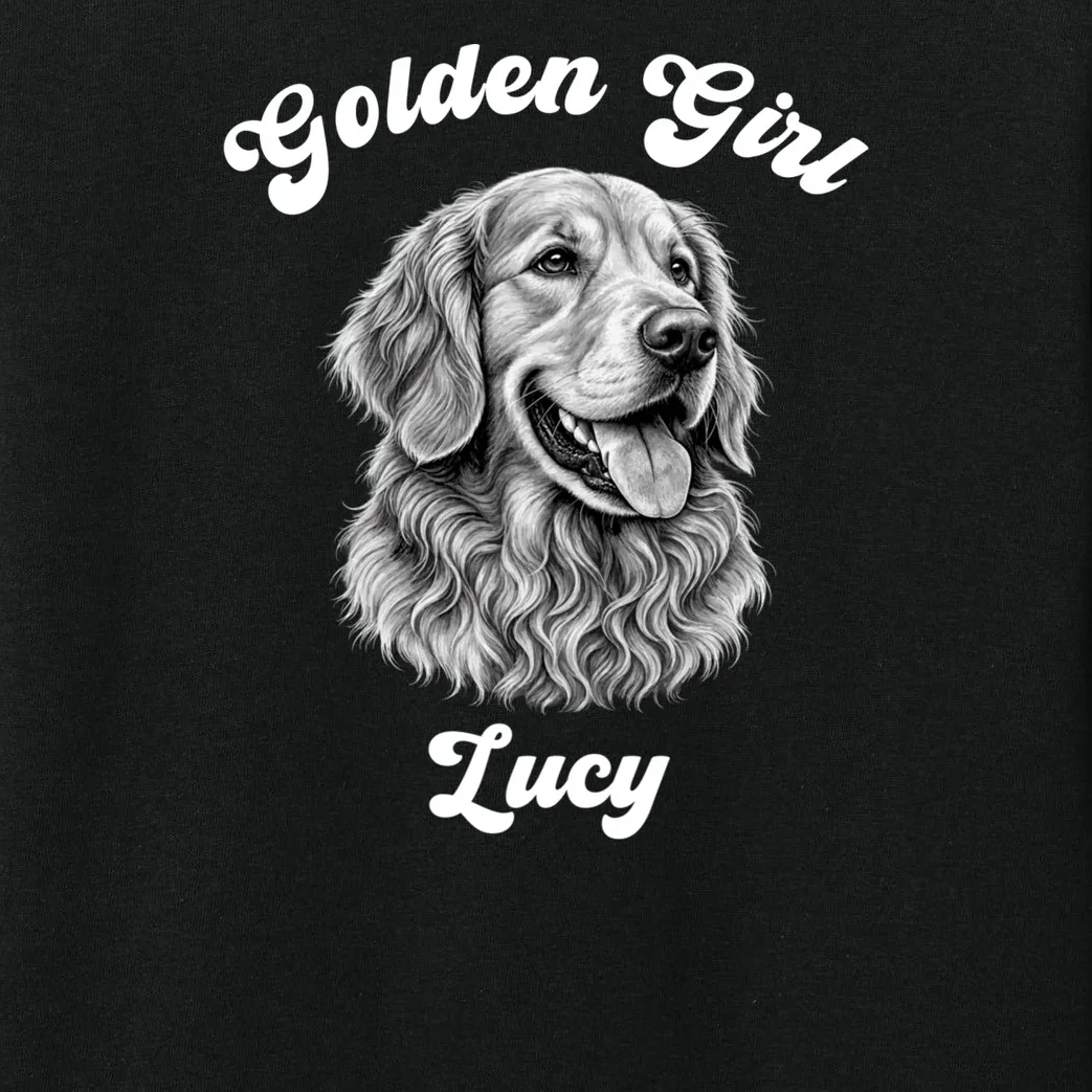 Golden Retriever Golden Boy Golden Girl Personalized Pet Name Kids Long Sleeve Pajamas - Front - Close-up