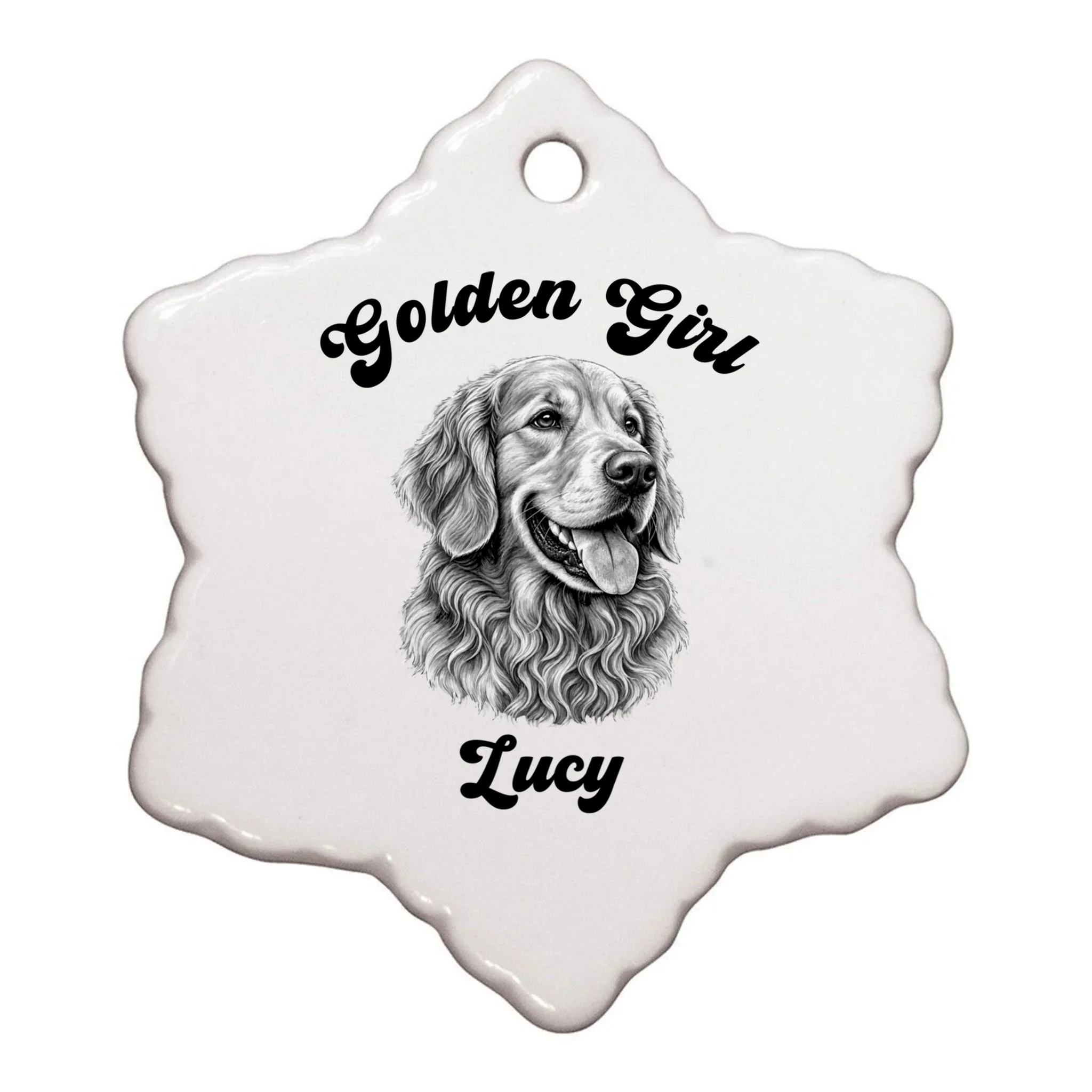 Golden Retriever Golden Boy Golden Girl Personalized Pet Name Ornament - Front