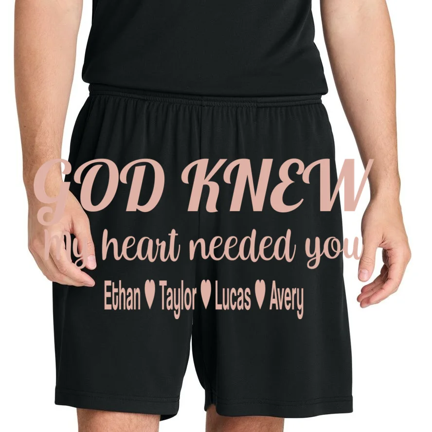 God Knew My Heart Needed You – Personalized Family Love Design Men's Shorts - Front 1