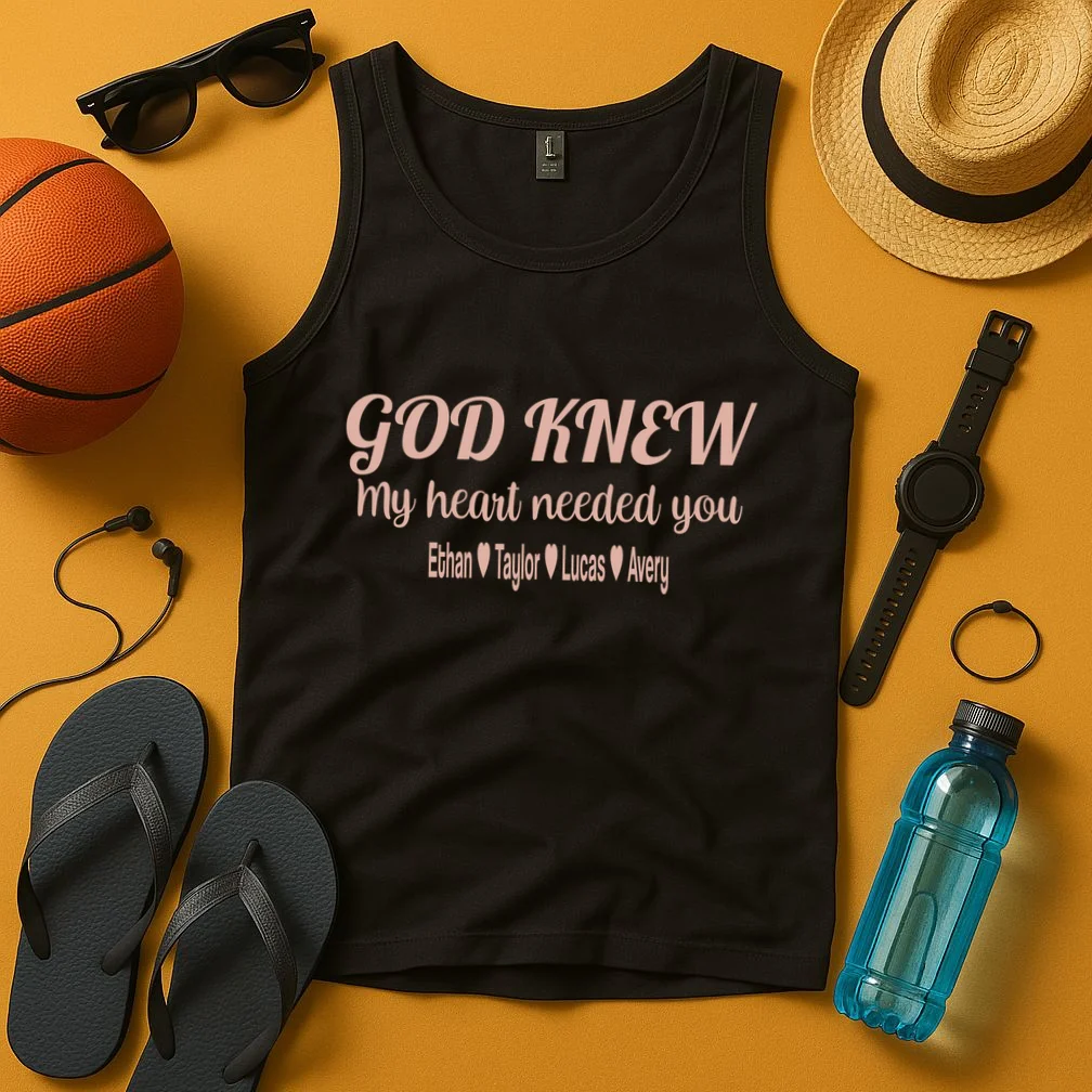 God Knew My Heart Needed You – Personalized Family Love Design Men's Tank Top - Front 3