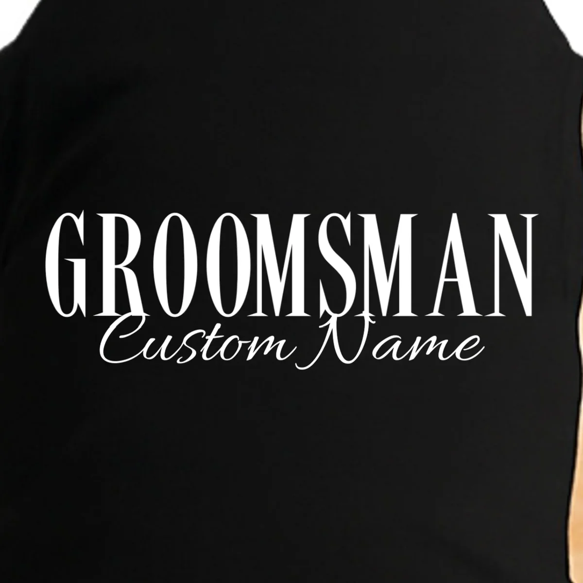GROOMSMAN Personalized Bachelor Trip Doggie Tank - Front - Close-up