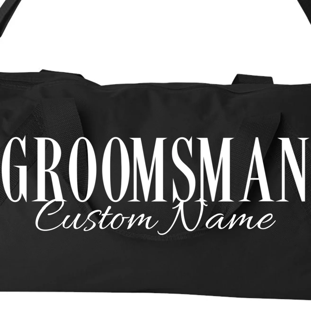 GROOMSMAN Personalized Bachelor Trip Duffel Bag - Front - Close-up