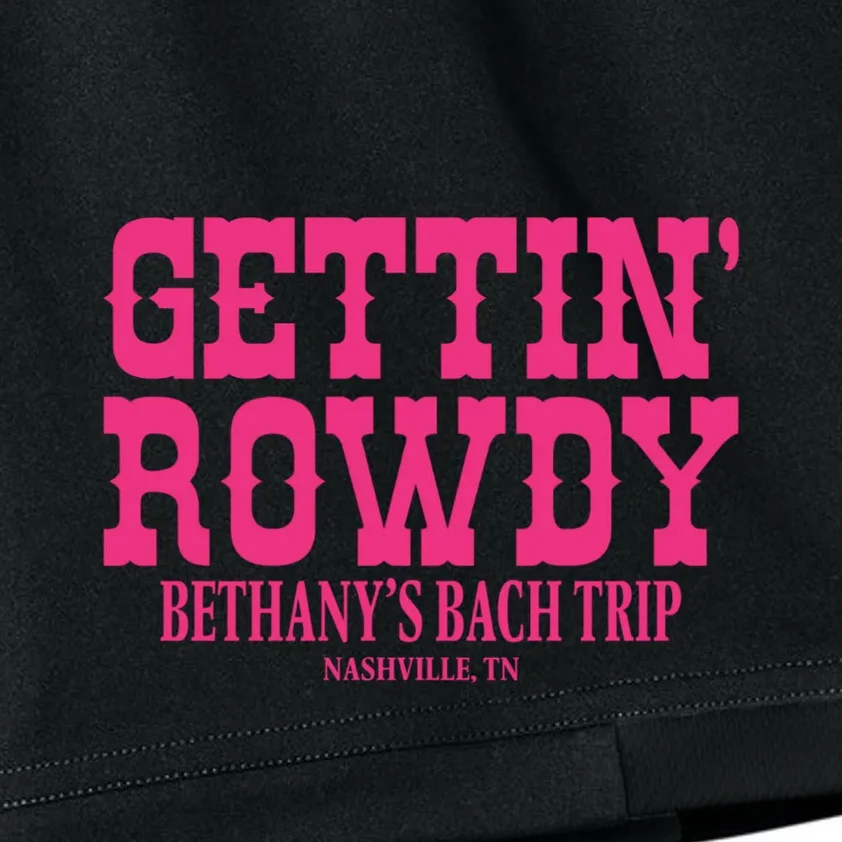 GETTIN' ROWDY Custom Bachelorette Trip Personalized Name Kids Shorts - Front - Close-up