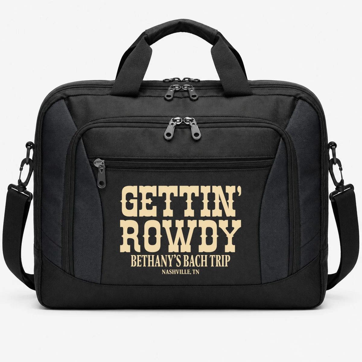 GETTIN' ROWDY Custom Bachelorette Trip Personalized Name Briefcase - Front