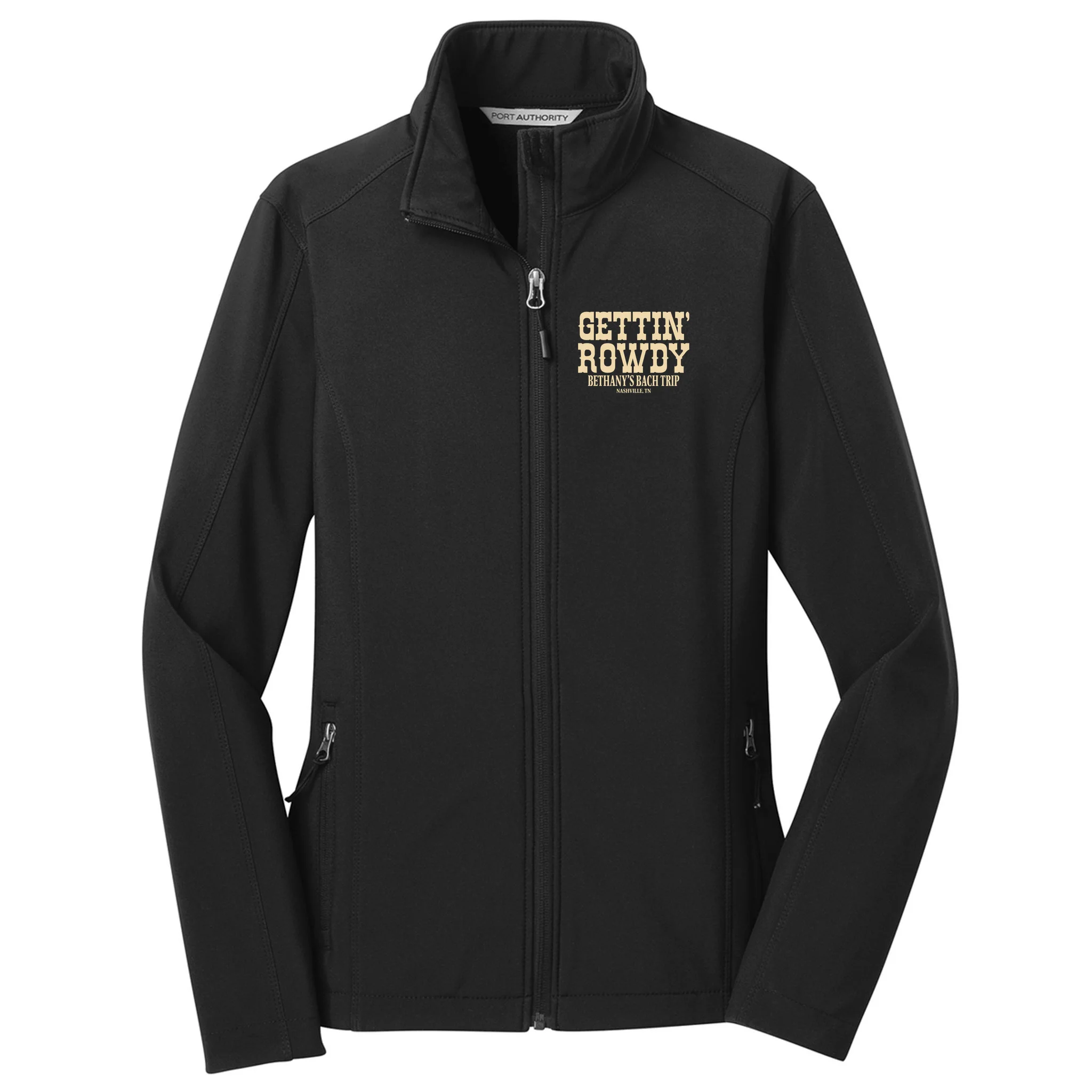 GETTIN' ROWDY Custom Bachelorette Trip Personalized Name Women's Soft Jacket - Front