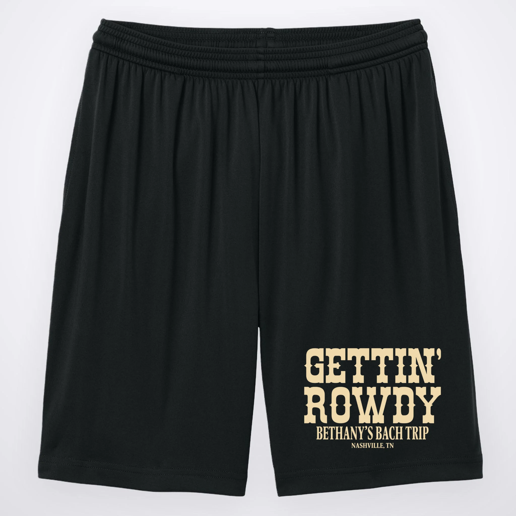 GETTIN' ROWDY Custom Bachelorette Trip Personalized Name Men's Shorts - Front