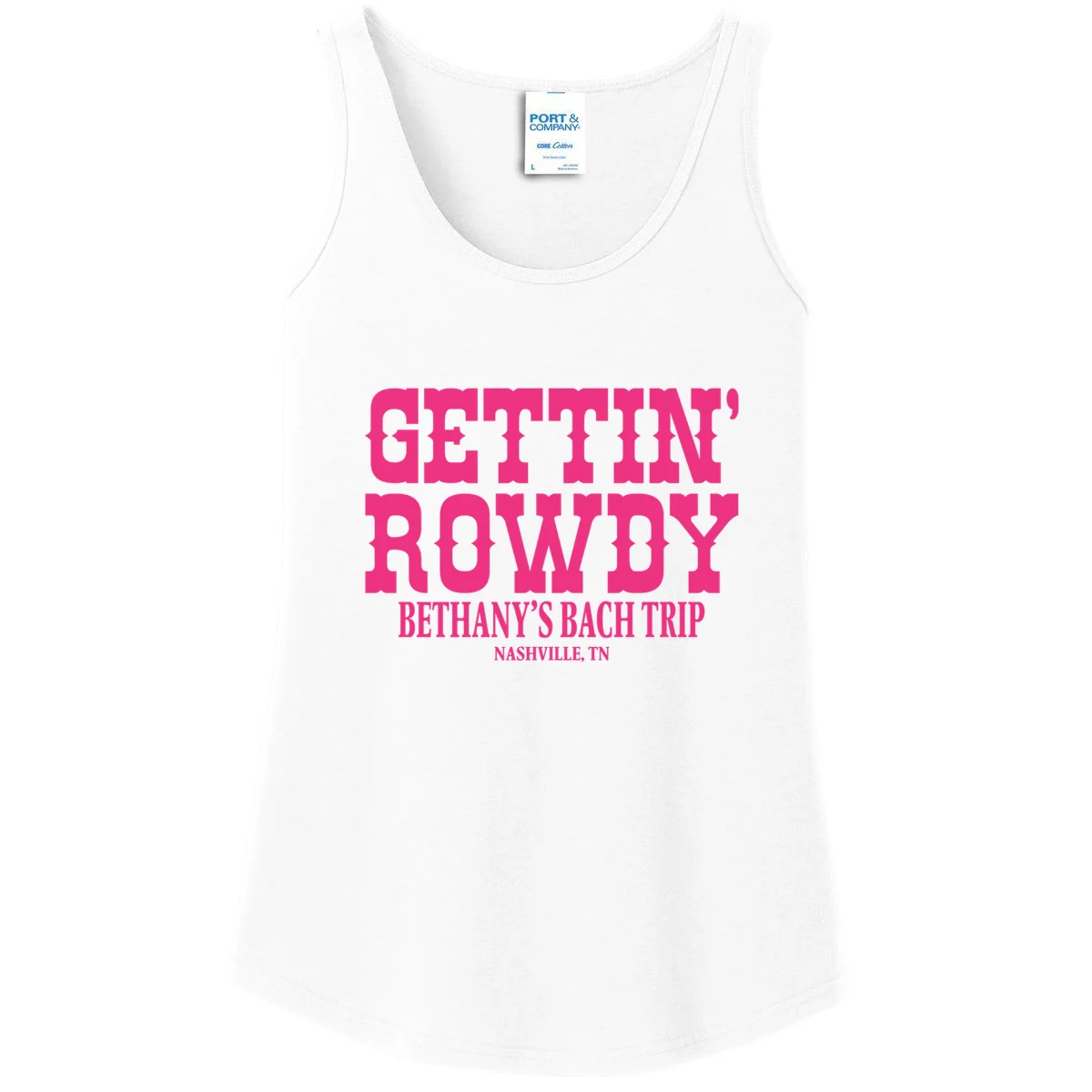 GETTIN' ROWDY Custom Bachelorette Trip Personalized Name Women's Tank Top - Front