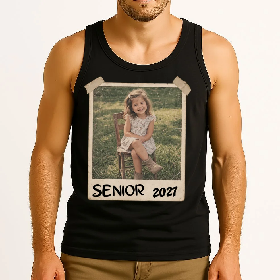 Graduation Senior Photo Custom Keepsake - Personalized Senior Year Gift Men's Tank Top - Front 2