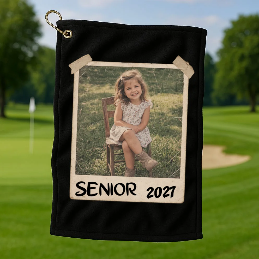 Graduation Senior Photo Custom Keepsake - Personalized Senior Year Gift Golf Towel - Front 1