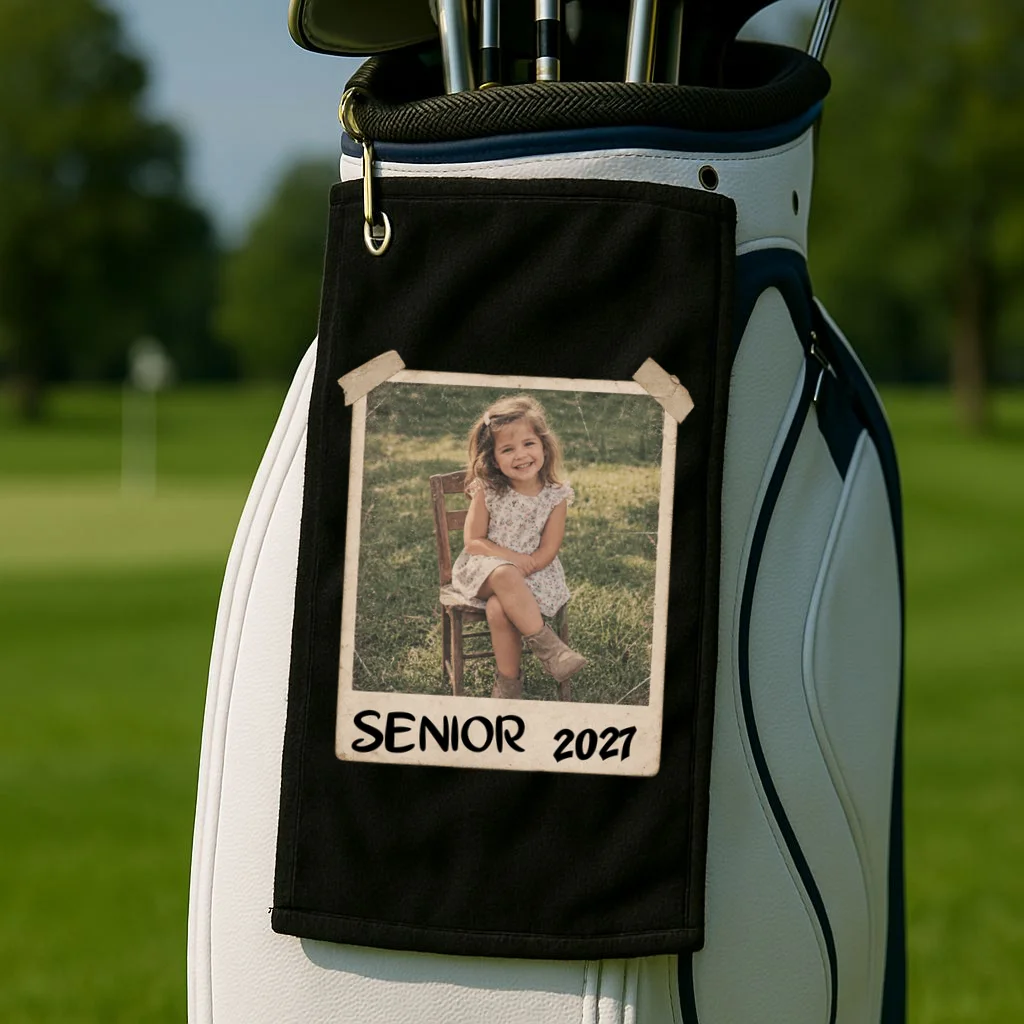Graduation Senior Photo Custom Keepsake - Personalized Senior Year Gift Golf Towel - Front 2