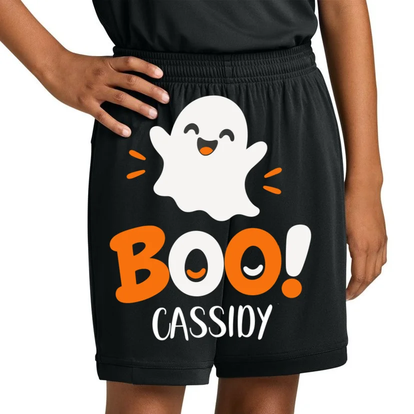 Halloween Boo Name Personalized Custom Gift - Cute Ghost Custom Halloween Design Kids Shorts - Front 1