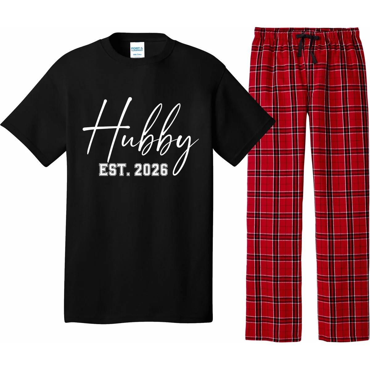 Hubby Est – Customizable Year Wedding Gift for Anniversary Pajama Set - Front