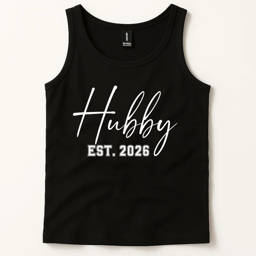 Hubby Est – Customizable Year Wedding Gift for Anniversary Tank Top - Front 1
