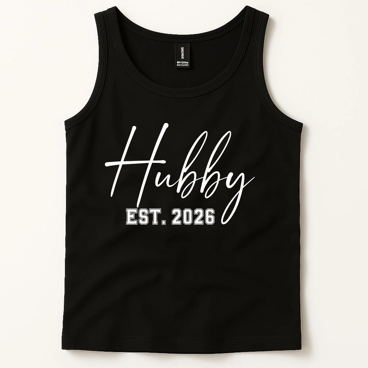 Hubby Est – Customizable Year Wedding Gift for Anniversary Tank Top - Front 1