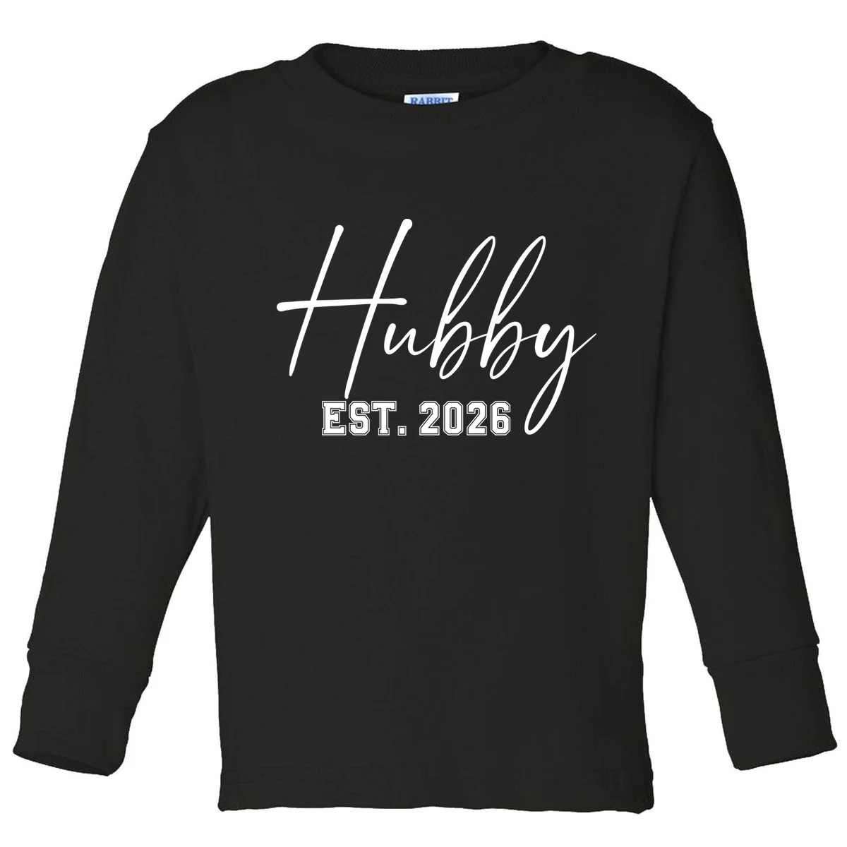 Hubby Est – Customizable Year Wedding Gift for Anniversary Toddler Long Sleeve Shirt - Front