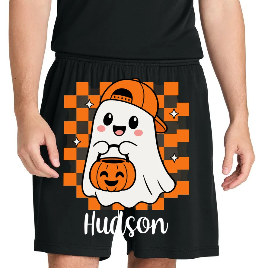 Halloween Ghost Name Personalized Custom Gift - Cute Ghost Pumpkin Custom Design Men's Shorts - Front 1