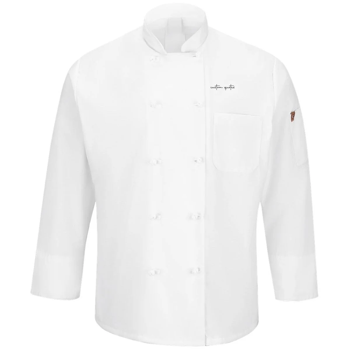 Custom Quote T-shirt - Personalized Text & Inspirational Saying Tee Men's Chef Coat - Front