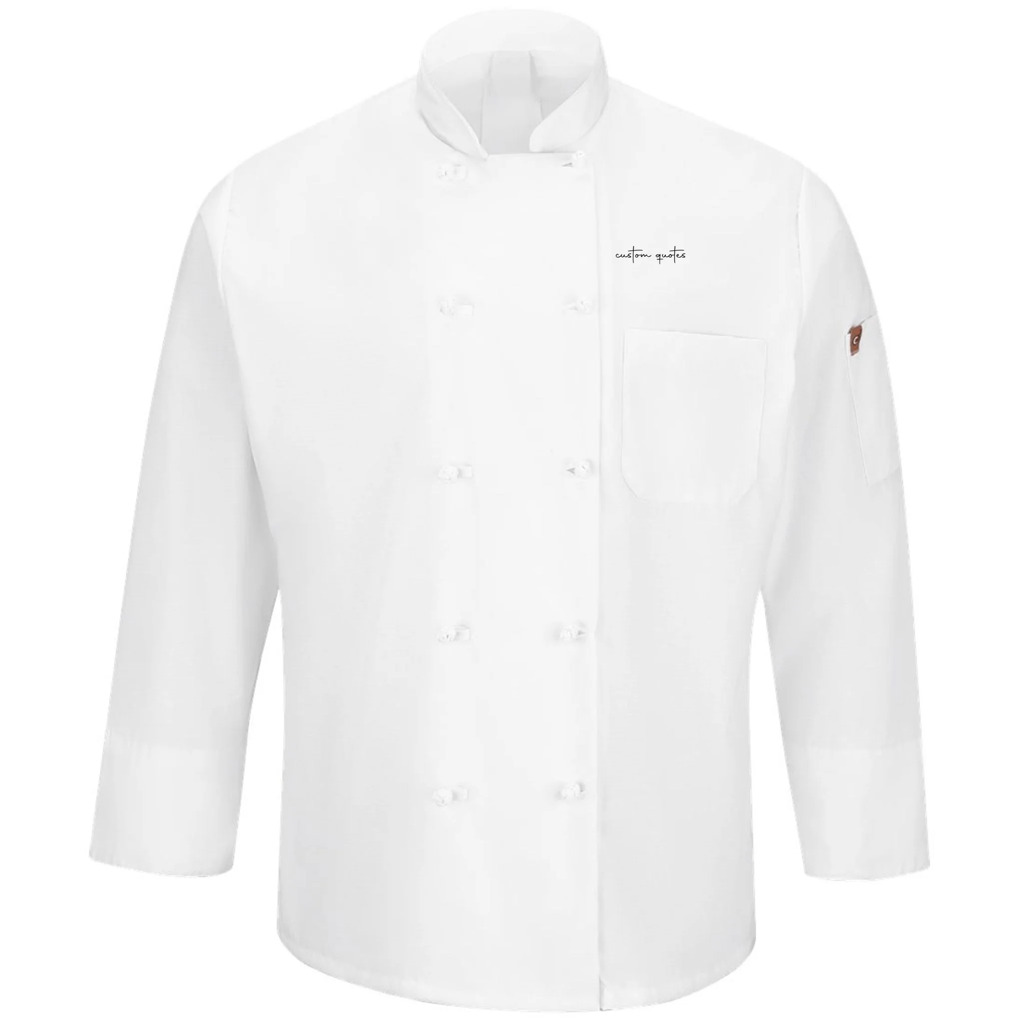 Custom Quote T-shirt - Personalized Text & Inspirational Saying Tee Men's Chef Coat - Front