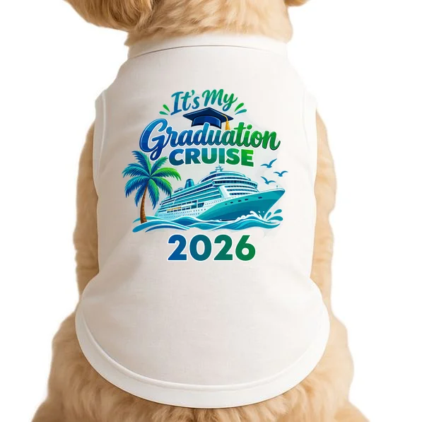 Graduation Cruise Custom Year Gift - Personalized Cruise Graduation Class Year Design Doggie Tank Front