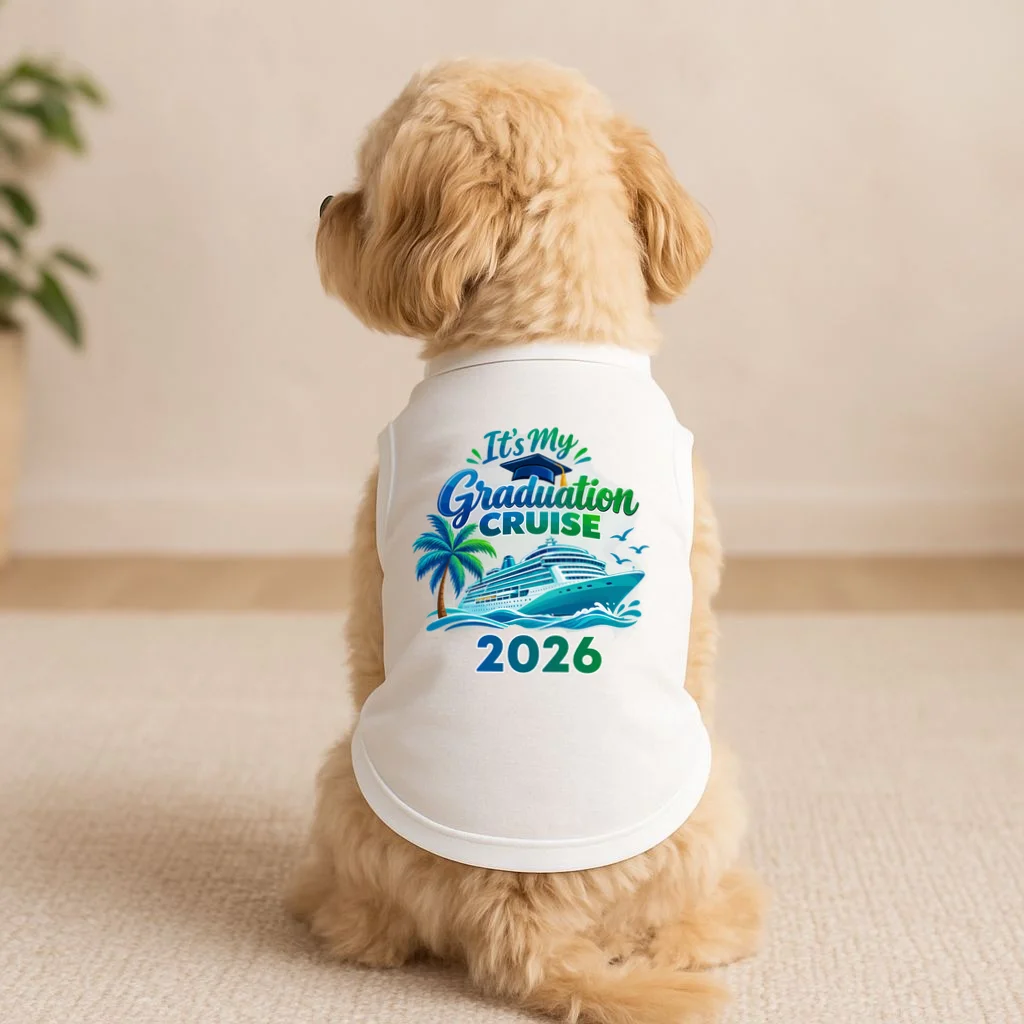 Graduation Cruise Custom Year Gift - Personalized Cruise Graduation Class Year Design Doggie Tank - Front 1