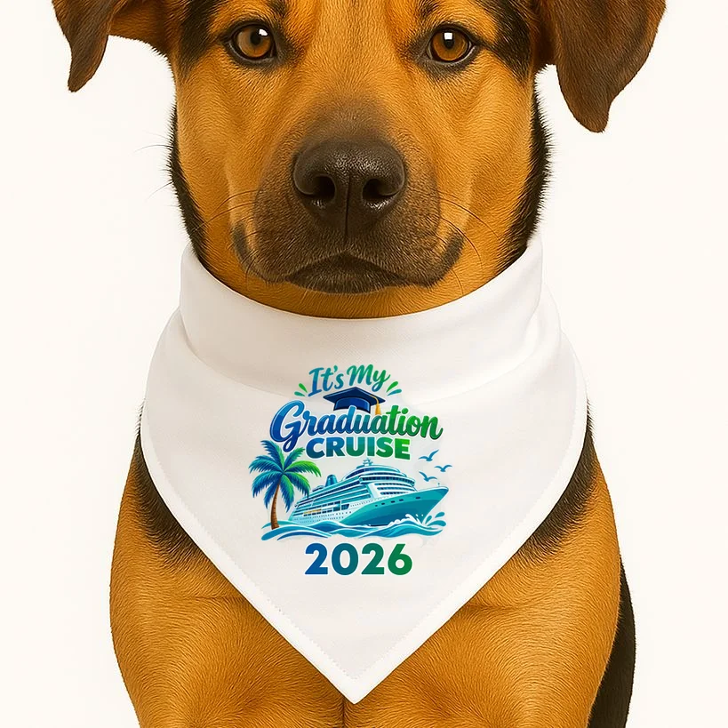 Graduation Cruise Custom Year Gift - Personalized Cruise Graduation Class Year Design Dog Bandana - Front 1