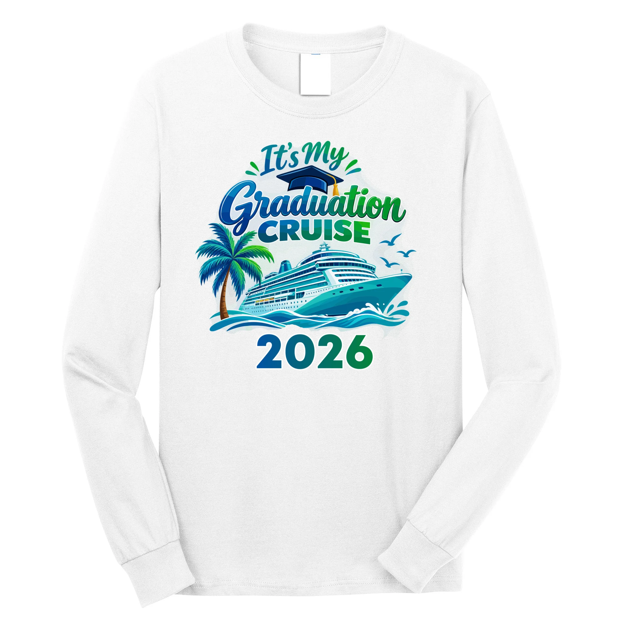 Graduation Cruise Custom Year Gift - Personalized Cruise Graduation Class Year Design Men's Long Sleeve Shirt Front