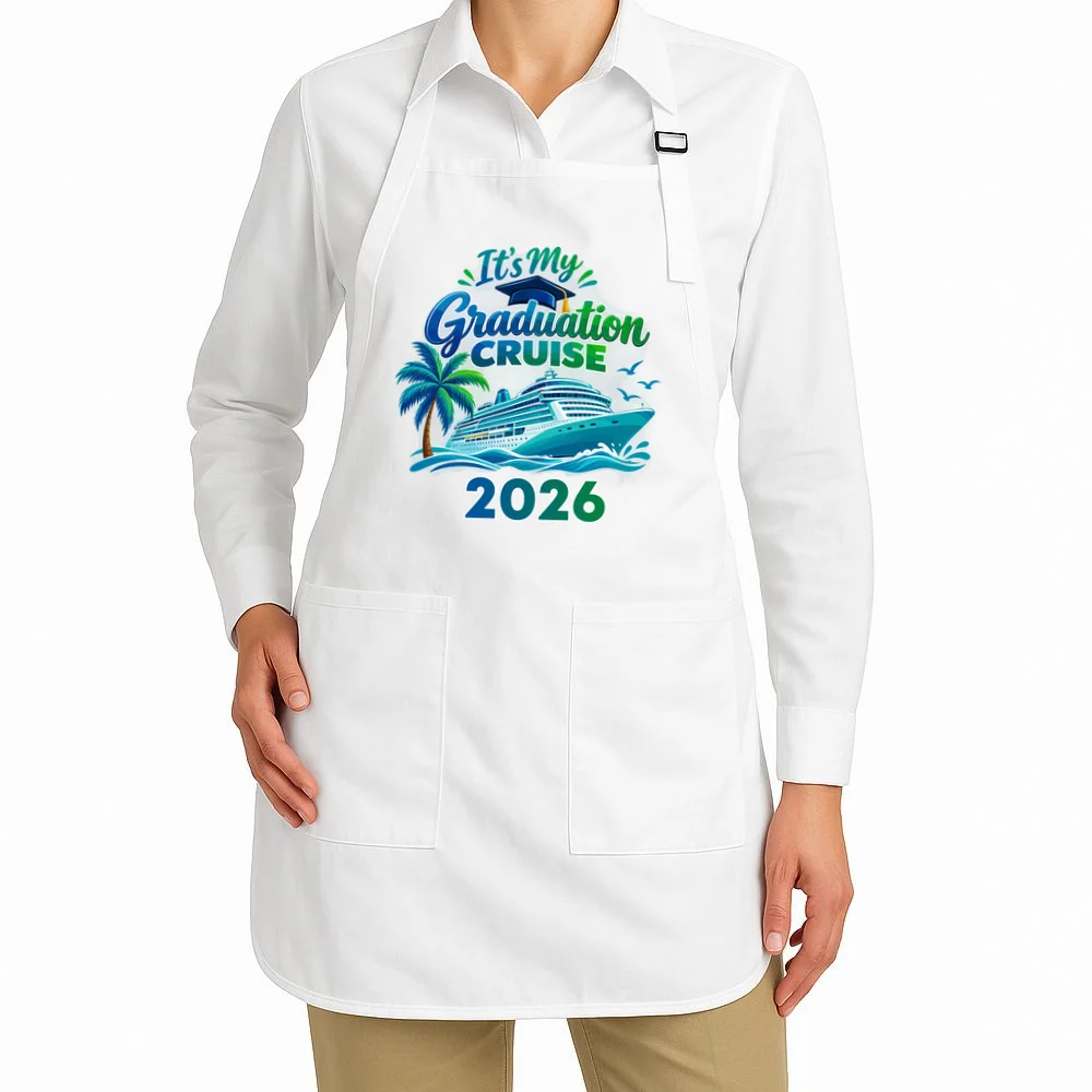 Graduation Cruise Custom Year Gift - Personalized Cruise Graduation Class Year Design Apron - Front 1