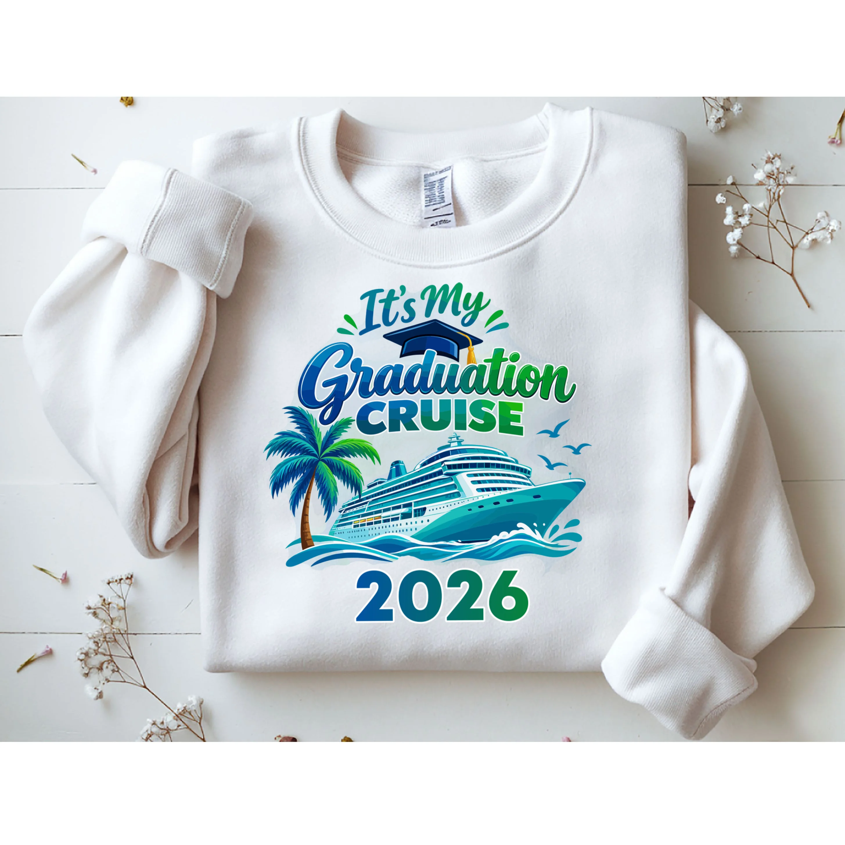 Graduation Cruise Custom Year Gift - Personalized Cruise Graduation Class Year Design Men's Sweatshirt - Front 1