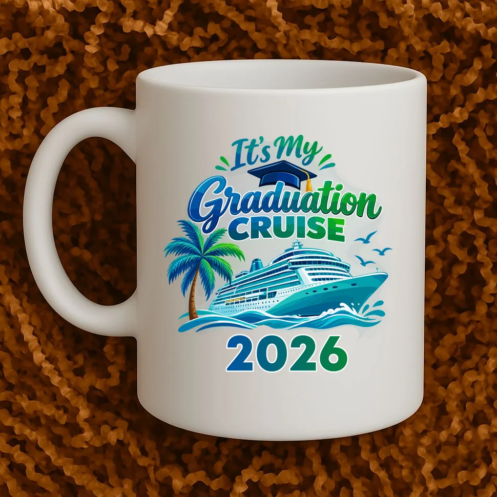Graduation Cruise Custom Year Gift - Personalized Cruise Graduation Class Year Design Mug - Front 1