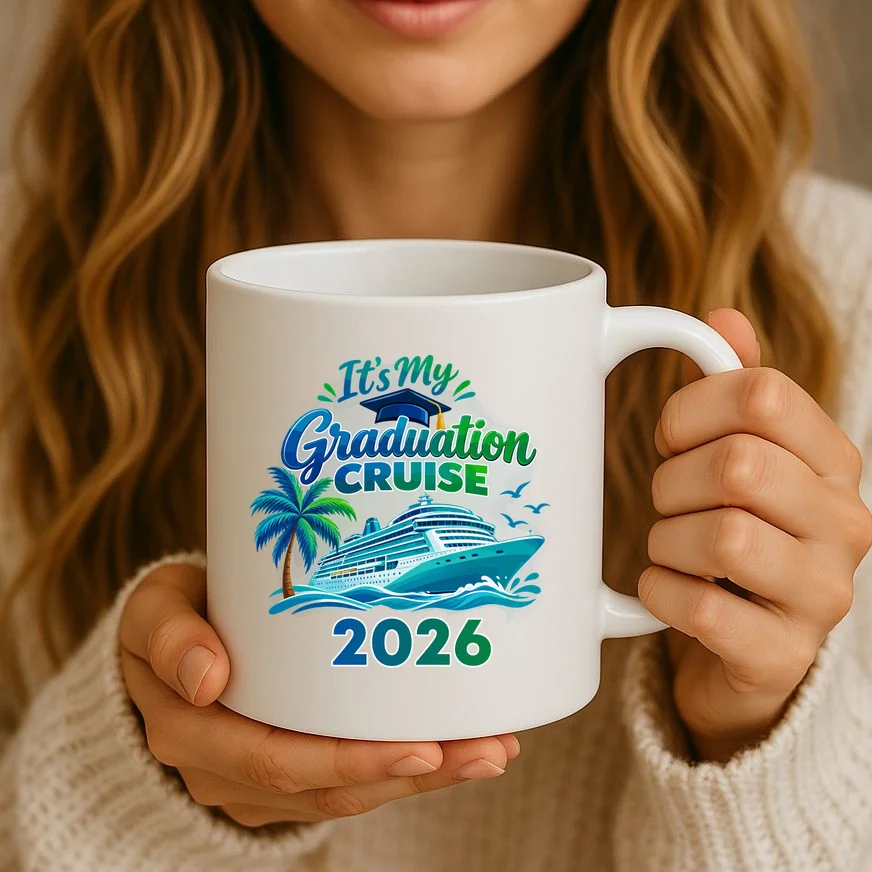 Graduation Cruise Custom Year Gift - Personalized Cruise Graduation Class Year Design Mug - Front 2