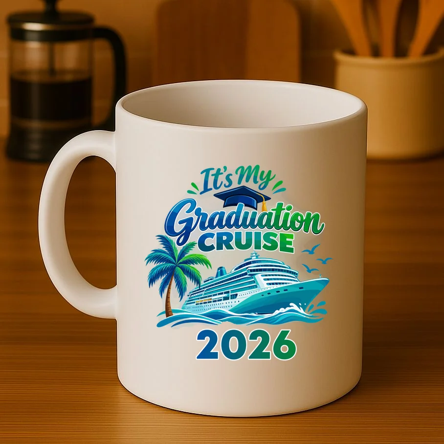 Graduation Cruise Custom Year Gift - Personalized Cruise Graduation Class Year Design Mug - Front 3