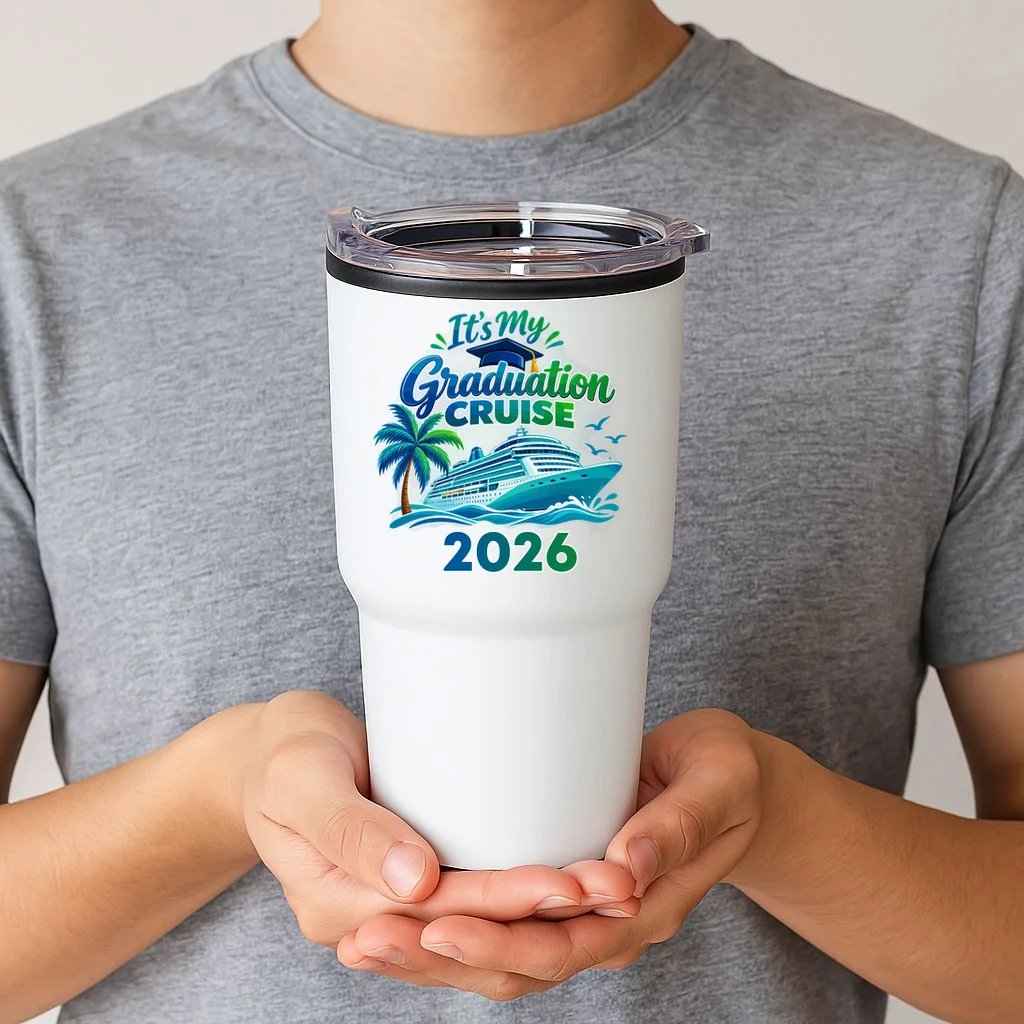 Graduation Cruise Custom Year Gift - Personalized Cruise Graduation Class Year Design 20oz Tumbler - Front 1