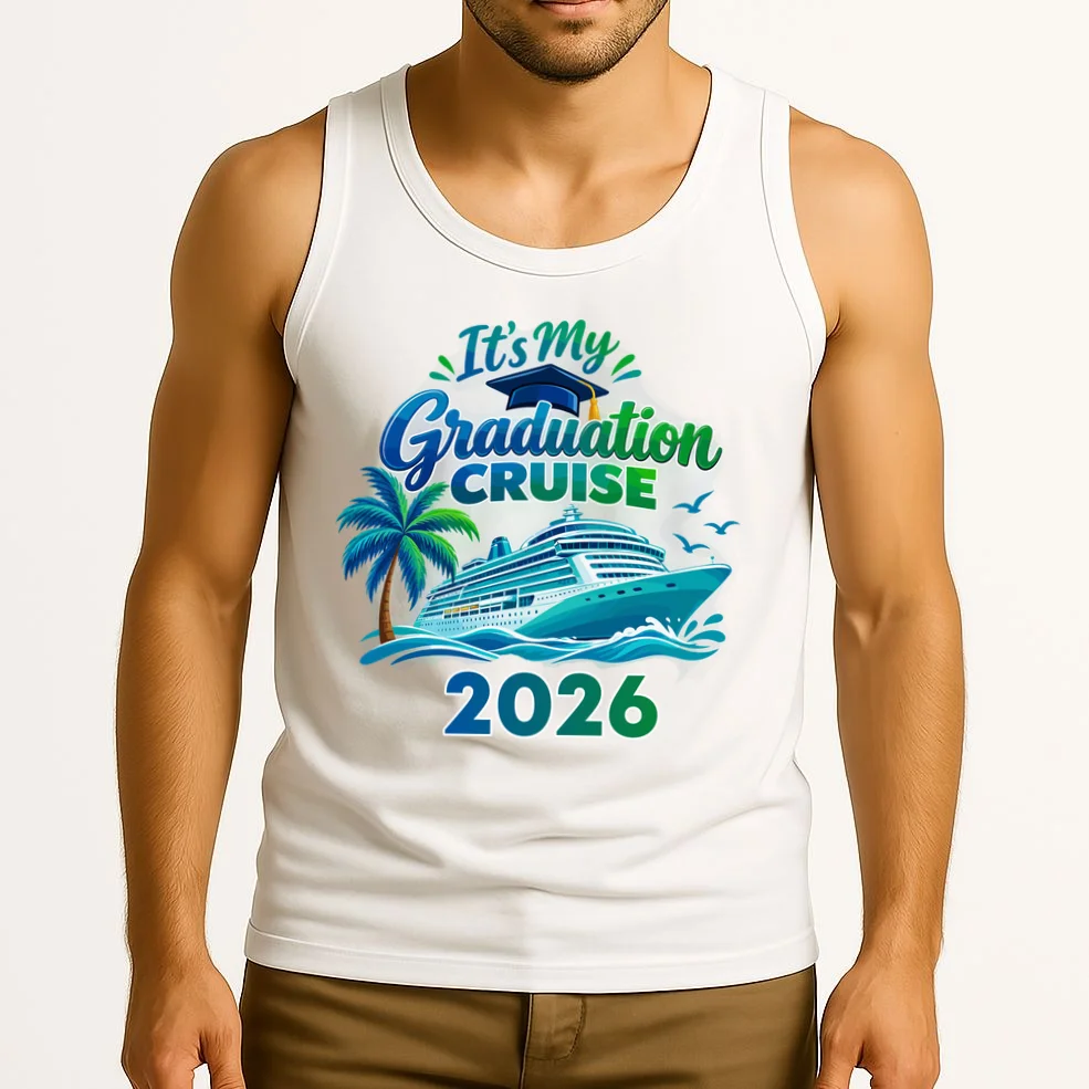 Graduation Cruise Custom Year Gift - Personalized Cruise Graduation Class Year Design Men's Tank Top - Front 2
