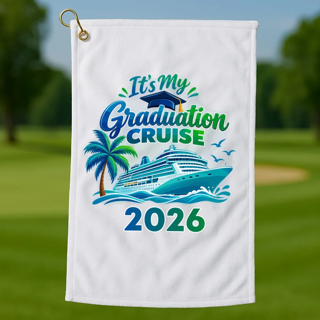 Graduation Cruise Custom Year Gift - Personalized Cruise Graduation Class Year Design Golf Towel - Front 1