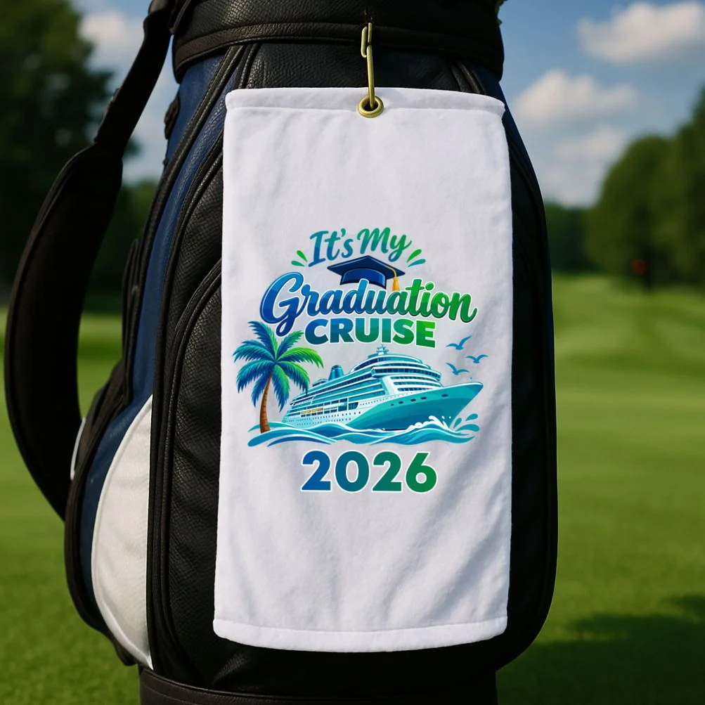 Graduation Cruise Custom Year Gift - Personalized Cruise Graduation Class Year Design Golf Towel - Front 2